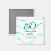 誕生日 記念日 名前 日付 50歳 誕生日 マグネット (正面/裏面)