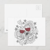 誕生日、記念日、結婚式を祝って下さい ポストカード (正面/裏面)