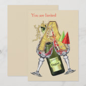 誕生日 - 資本 モノグラム - 文字 A 招待状 (正面/裏面)