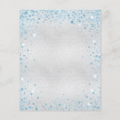 誕生日 銀青 グリッター 予算 招待状 チラシ (裏面)