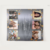 誕生日 銀 ゴールド スター 友達 フォト タペストリー (正面(横))