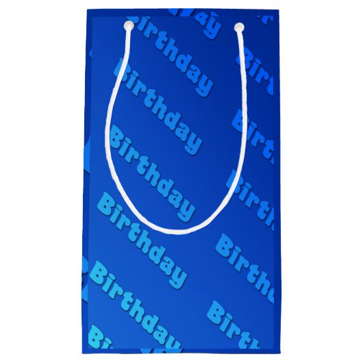 誕生日(青い) スモールペーパーバッグ (正面)
