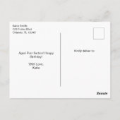 誕生日 面白い猫 パイロット & 飛行機 航空 ペット ポストカード (裏面)