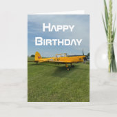 誕生日 飛行機 写真 クール 航空 パイロット 楽しい カード (正面)