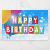 誕生日、飲食物ラベルセット スパークリングワインラベル (シングルラベル)