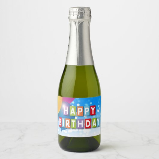 誕生日、飲食物ラベルセット スパークリングワインラベル (正面)