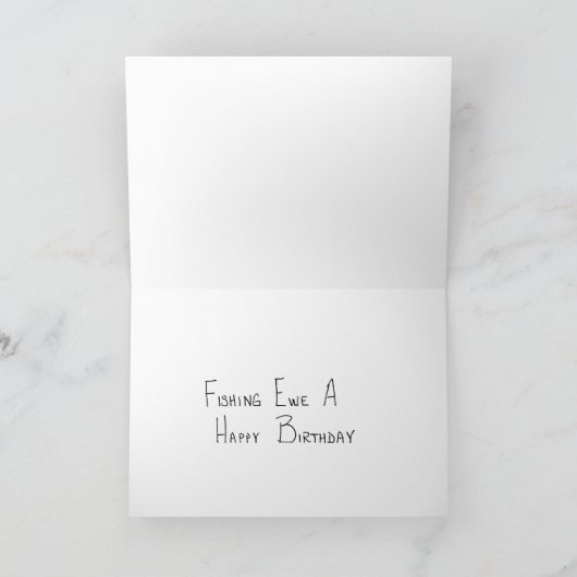 誕生日-魚釣りイーアハッピーバースデーカード カード (内部)