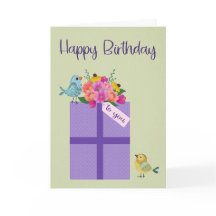 誕生日（鳥と花）