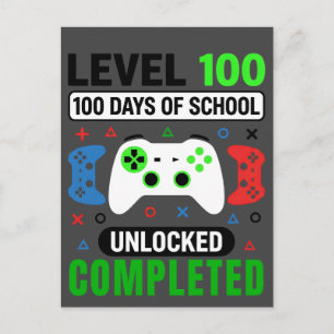 誕生日 100日間の学校レベル解除 ゲーマー ポストカード