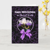 誕生日- 100th – スペシャルレディ – パープルアイリス カード (黄色い花)