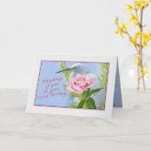誕生日、103rd、Snowy白鷺およびピンクのバラ カード (黄色い花)