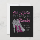誕生日 | 11月に女王が生まれた マグネット招待状 (正面)