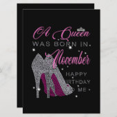 誕生日 | 11月に女王生まれが誕生 案内状 (正面/裏面)