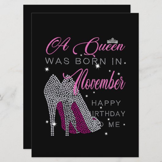 誕生日 | 11月に女王生まれが誕生 案内状 (正面/裏面)