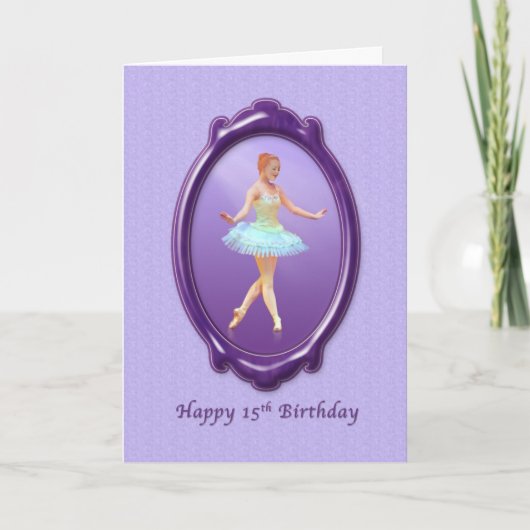 誕生日、15th、Ballerina in Purple and Lavender カード (正面)