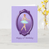 誕生日、15th、Ballerina in Purple and Lavender カード (黄色い花)