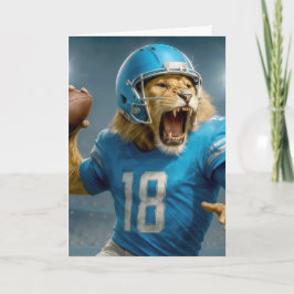 誕生日#18ライオンクォーターバックサッカー選手 カード
