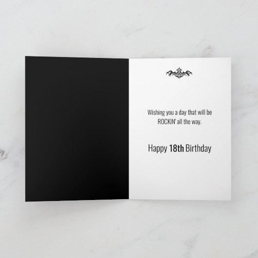 誕生日, 18th，ブラックアコースティックギター カード (内部)