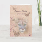 誕生日、21st、クーガー、蝶 カード (正面)