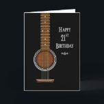 誕生日、21st、ブラック·アコースティック·ギター カード<br><div class="desc">18、21、30、40、50歳の場合は、同じイメージを参照してください。</div>