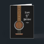 誕生日、21st、ブラック·アコースティック·ギター カード<br><div class="desc">18、21、30、40、50歳の場合は、同じイメージを参照してください。</div>