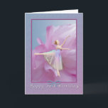 誕生日, 21st, Ballerina on Pink and Blue カード<br><div class="desc">この美しい小さなバレリーナは、背景に柔らかいピンクの牡丹で光に向かって達している。彼女はとても素敵な誕生日のグリーティングカードを作る。あなた感じのニーズに合わせて内側の詩を自由に変更する。</div>
