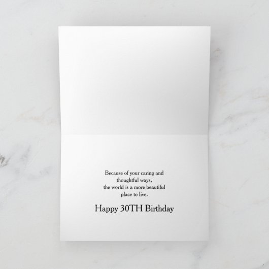 誕生日- 30th – ロータスインウォータードロップ カード (内部)