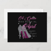 誕生日 | 4月に女王生まれが来た 案内ポストカード (正面/裏面)