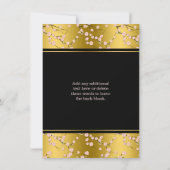 誕生日 | 50歳 | ゴールド、ブラック | 桜 招待状 (裏面)