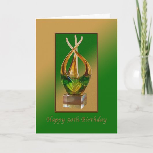誕生日, 50th,ガラス彫刻 カード (正面)