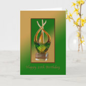誕生日, 50th,ガラス彫刻 カード (黄色い花)