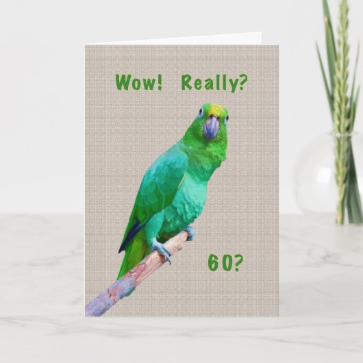 誕生日, 60th, Green Macaw Parrot on a Limb カード (正面)