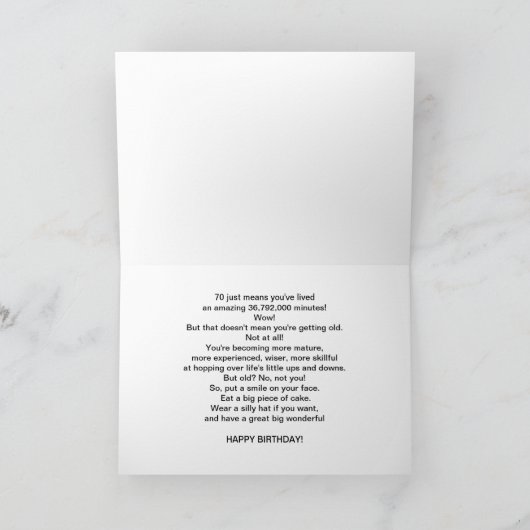 誕生日, 70th, Getting Old, Parrot, Card カード (内部)