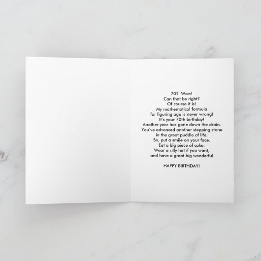 誕生日, 70th, Gorilla at Desk カード (内部)