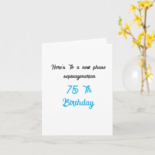 誕生日: 75日 カード (黄色い花)