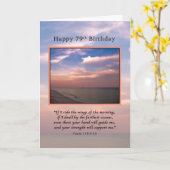 誕生日, 79th, Sunrise at theビーチ，宗教 カード (黄色い花)