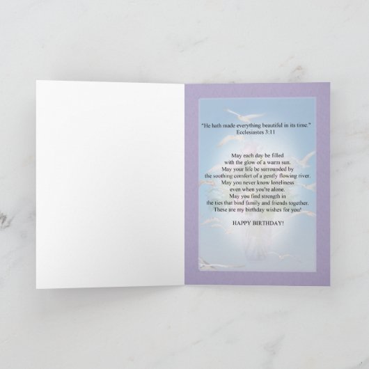 誕生日, 80th, Flowers and Birds カード (内部)