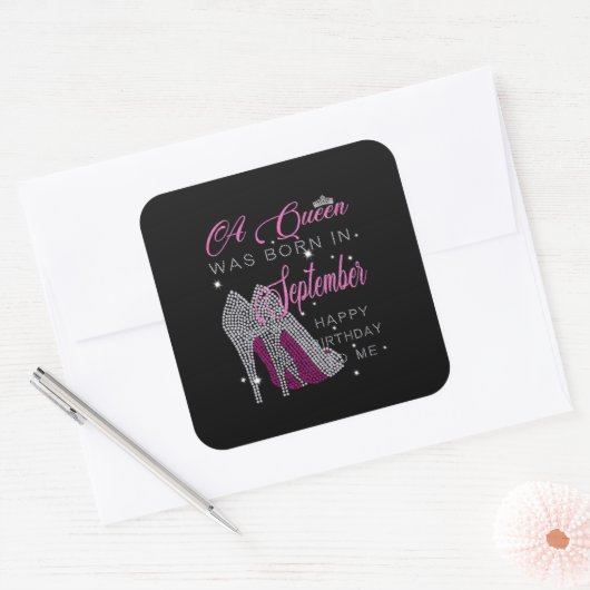 誕生日 | 9月に女王生まれが来た スクエアシール (封筒)
