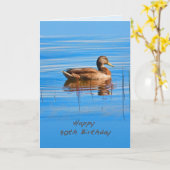 誕生日, 90th, Mallard Duck カード (黄色い花)