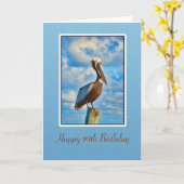 誕生日, 99th, Brown Pelican on Post カード (黄色い花)