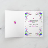 誕生日、Abstract花柄鮮やかColors特別な女性 カード (内部)