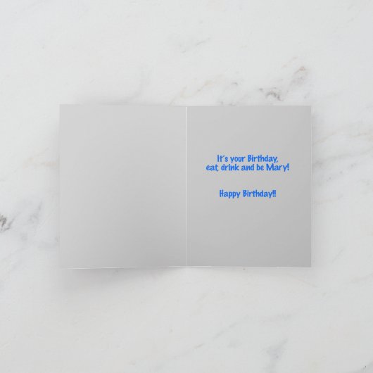 誕生日- Be Mary カード (内部)