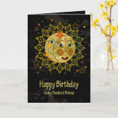 誕生日, BFF，友人，太陽，月，星， カード (黄色い花)