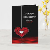 誕生日- Birthstone - 1月 – Garet/Red カード (黄色い花)