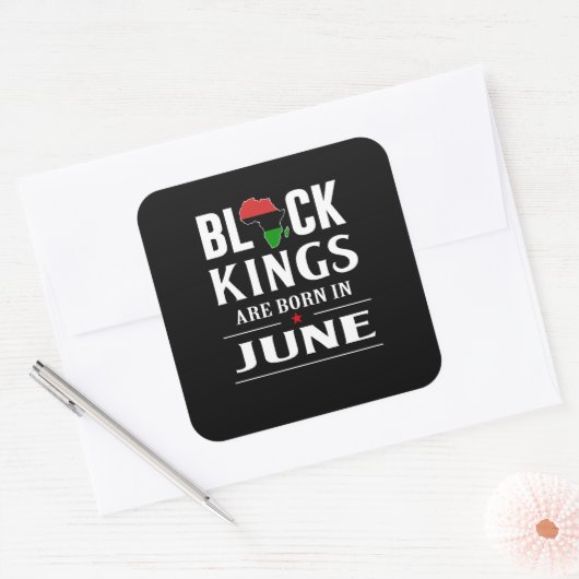 誕生日 | Black Kingsは6月に生まれ開催 スクエアシール (封筒)
