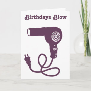 誕生日 blow カスタムメッセージ パープルヘアドライヤー カード