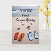 誕生日**FRIEND**最高のビーチスタイルカード カード (黄色い花)