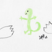 誕生日- Happy Hatch Day (lizard)カード カード