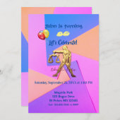 誕生日- Libra (9月23日~10月22日) 招待状 (正面/裏面)