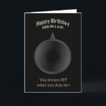 誕生日- SON-in-LAW - GUN - AIM カード<br><div class="desc">あなたの人間関係のテーブルに多くを持って来たあなたの人生の特別な男のための理想的なカード。コンセプトは単に彼が順番得に全てであり、彼が存在する人を正確に知っている。注:誕生日と父の日カードの同じイメージを参照 – 両方の多くのカテゴリで違うは、兄弟、父、夫など。</div>